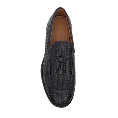PHILIPPE LANG ΑΝΔΡΙΚΑ ΔΕΜΑΤΙΝΑ ΠΛΕΧΤΑ LOAFERS 4148 BLACK - Image 5