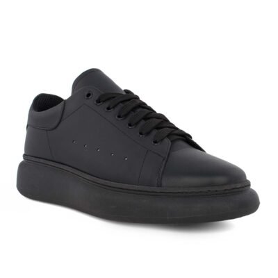 PERLAMODA ΑΝΔΡΙΚΑ ΔΕΡΜΑΤΙΝΑ SNEAKERS REY1K BLACK NAPPA - Image 2