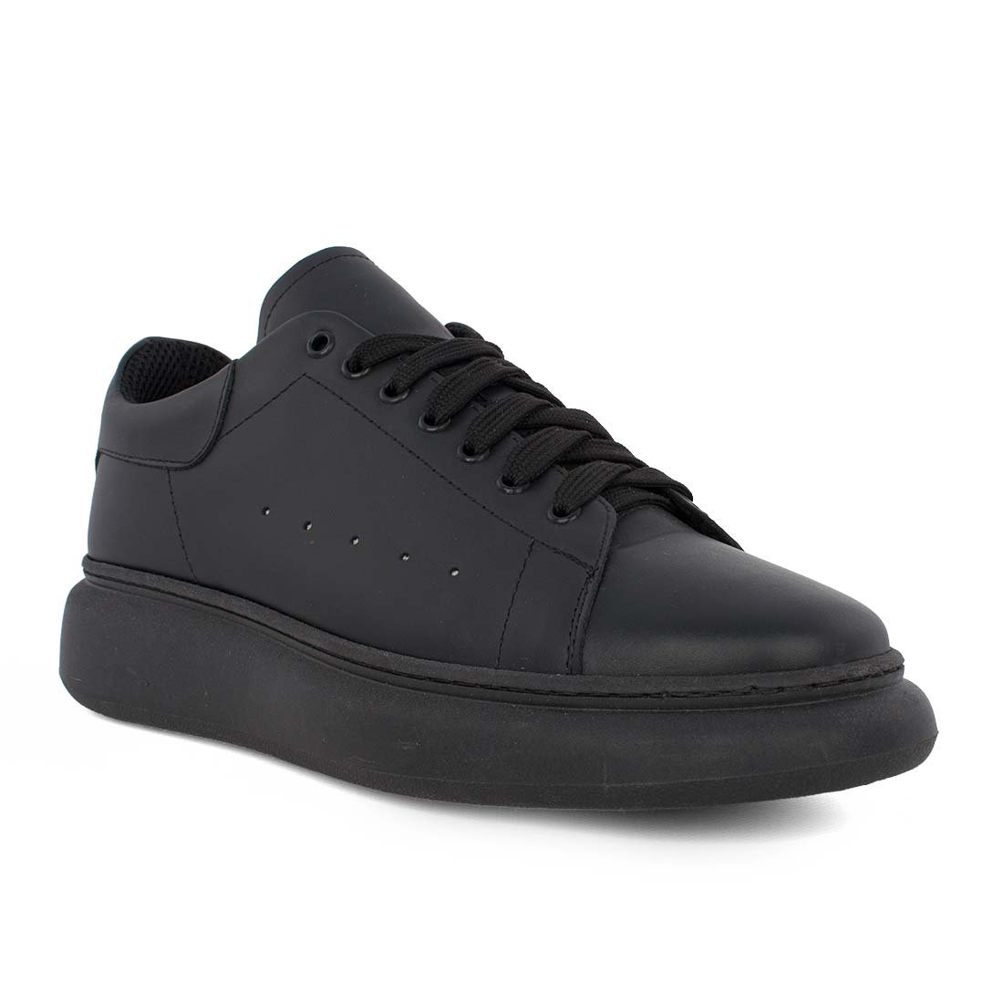 PERLAMODA ΑΝΔΡΙΚΑ ΔΕΡΜΑΤΙΝΑ SNEAKERS REY1K BLACK NAPPA - Image 2