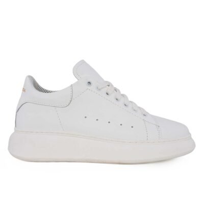 PERLAMODA ΑΝΔΡΙΚΑ ΔΕΡΜΑΤΙΝΑ SNEAKERS REY1K WHITE NAPPA