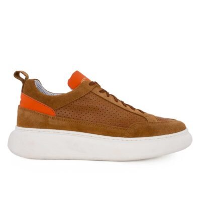 PERLAMODA ΑΝΔΡΙΚΑ ΔΕΡΜΑΤΙΝΑ SNEAKERS ATO TABACCO SUEDE