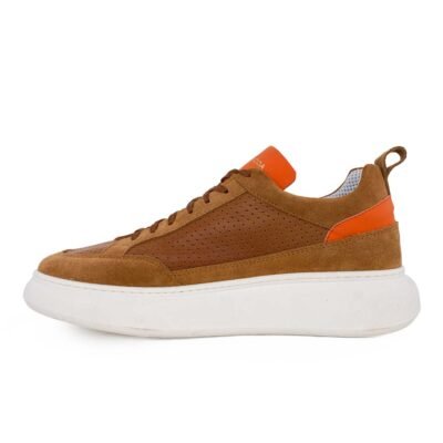 PERLAMODA ΑΝΔΡΙΚΑ ΔΕΡΜΑΤΙΝΑ SNEAKERS ATO TABACCO SUEDE - Image 3