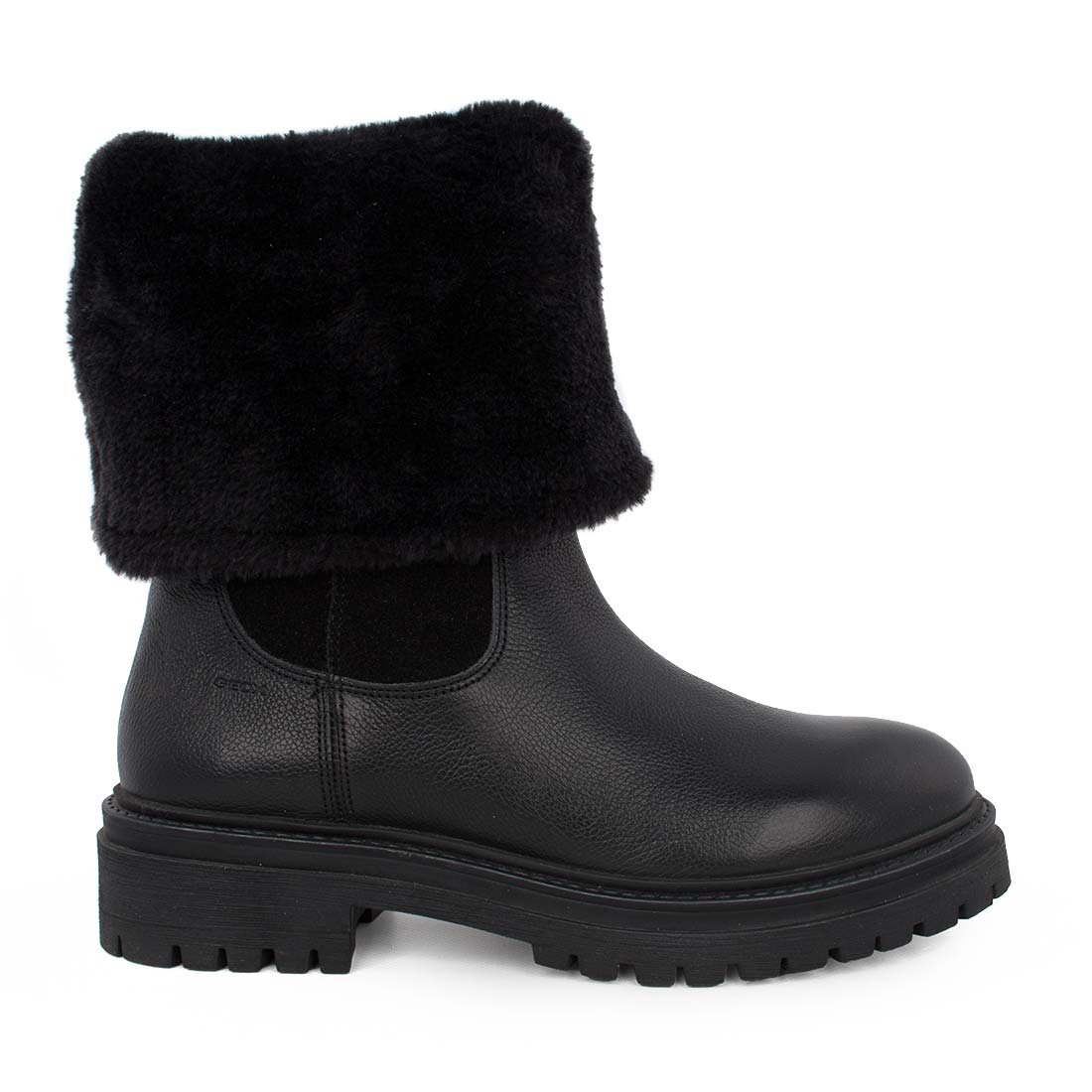 GEOX ΓΥΝΑΙΚΕΙΟ ΔΕΡΜΑΤΙΝΟ ΜΠΟΤΑΚΙ ΜΕ ΓΟΥΝΑΚΙ ΕΣΩΤΕΡΙΚΑ D IRIDEA M BLACK