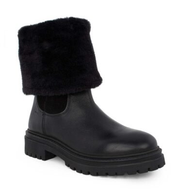 GEOX ΓΥΝΑΙΚΕΙΟ ΔΕΡΜΑΤΙΝΟ ΜΠΟΤΑΚΙ ΜΕ ΓΟΥΝΑΚΙ ΕΣΩΤΕΡΙΚΑ D IRIDEA M BLACK - Image 2