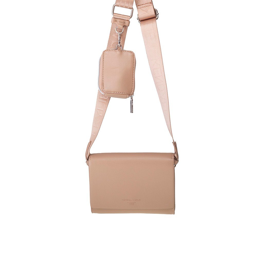 KENDALL+KYLIE BAGS ALEX CROSSBODY CAMEL SMOOTH VEGAN LEATHER