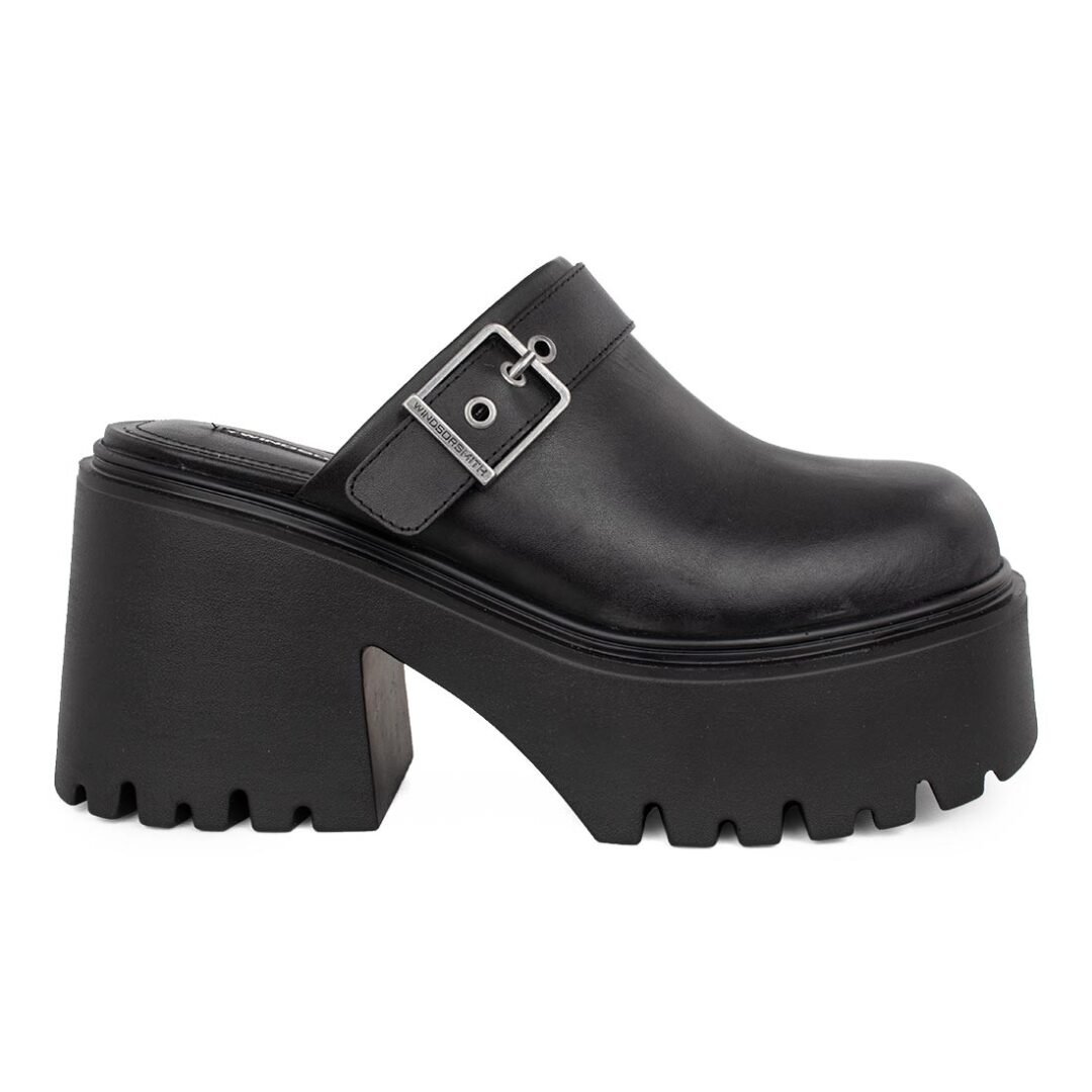 WINDSOR SMITH ΓΥΝΑΙΚΕΙΑ ΔΕΡΜΑΤΙΝΑ MULES LUCK BLACK