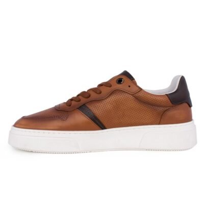 BOSS SHOES ΑΝΔΡΙΚΑ ΔΕΡΜΑΤΙΝΑ SNEAKERS ZA220 COGNAC - Image 3