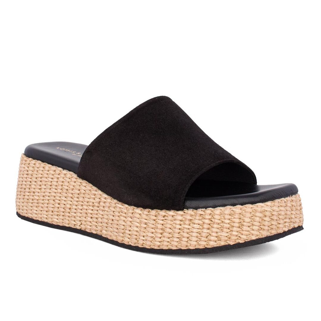KOMIS & KOMIS ΓΥΝΑΙΚΕΙΕΣ ΔΕΡΜΑΤΙΝΕΣ FLATFORM ΠΑΝΤΟΦΛΕΣ B81 BLACK SUEDE - Image 2