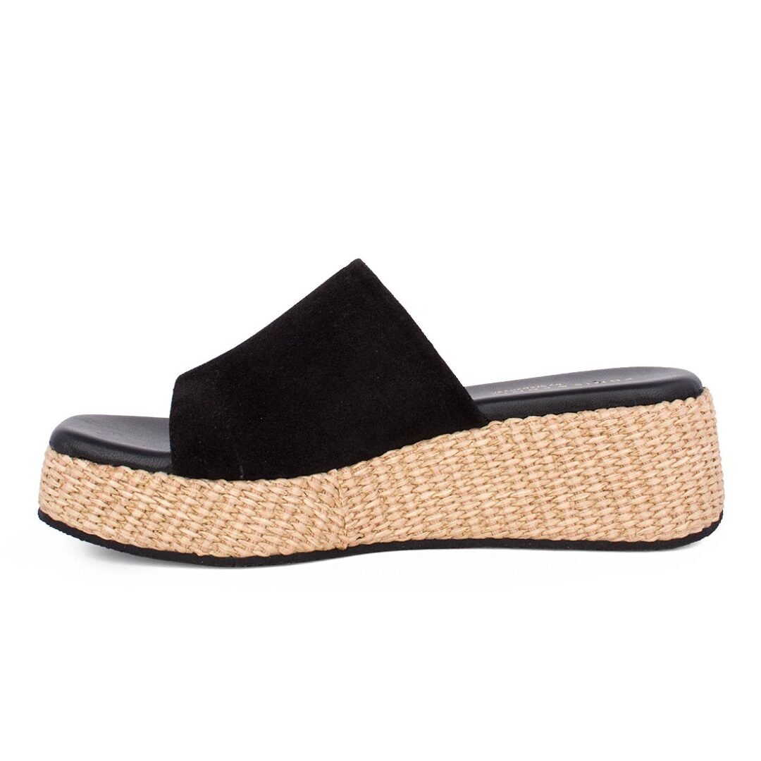 KOMIS & KOMIS ΓΥΝΑΙΚΕΙΕΣ ΔΕΡΜΑΤΙΝΕΣ FLATFORM ΠΑΝΤΟΦΛΕΣ B81 BLACK SUEDE - Image 3