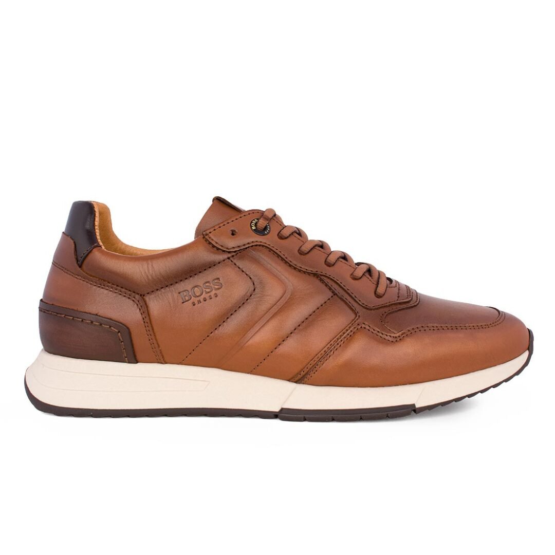 BOSS SHOES ΑΝΔΡΙΚΑ ΔΕΡΜΑΤΙΝΑ SNEAKERS ZX290/B COGNAC