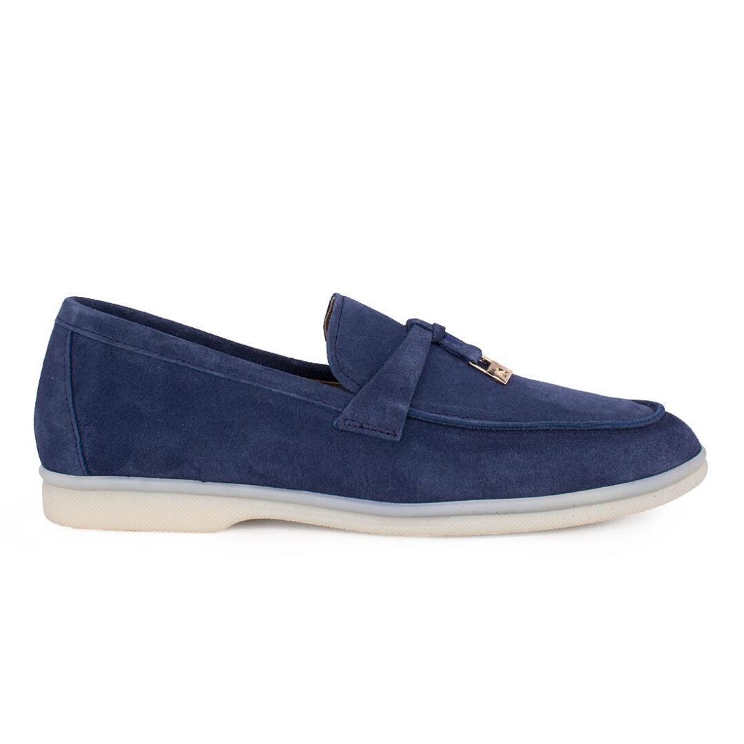KOMIS & KOMIS ΓΥΝΑΙΚΕΙΑ ΔΕΡΜΑΤΙΝΑ LOAFERS B500 BLUE SUEDE