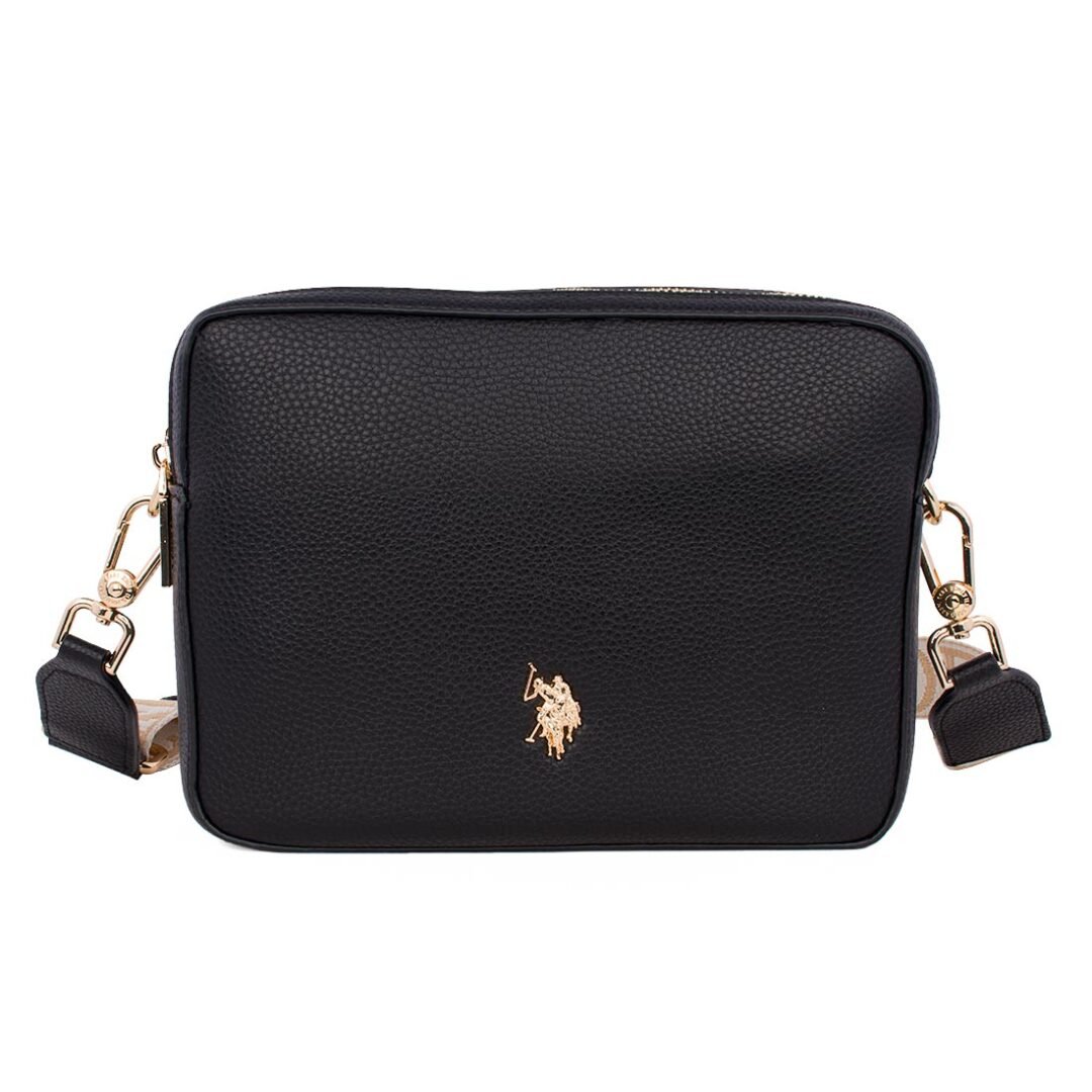 US POLO ΓΥΝΑΙΚΕΙΑ CROSSBODY ΤΣΑΝΤΑ NEW MANSION 2ZIP CROSSBODY PU BLACK
