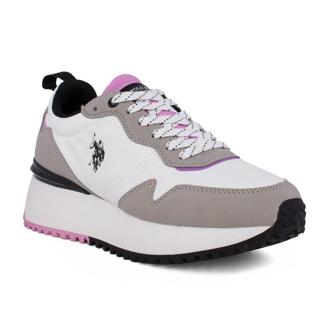 US POLO ΓΥΝΑΙΚΕΙΑ SNEAKERS BAYLE001 WHITE/LILA - Image 2