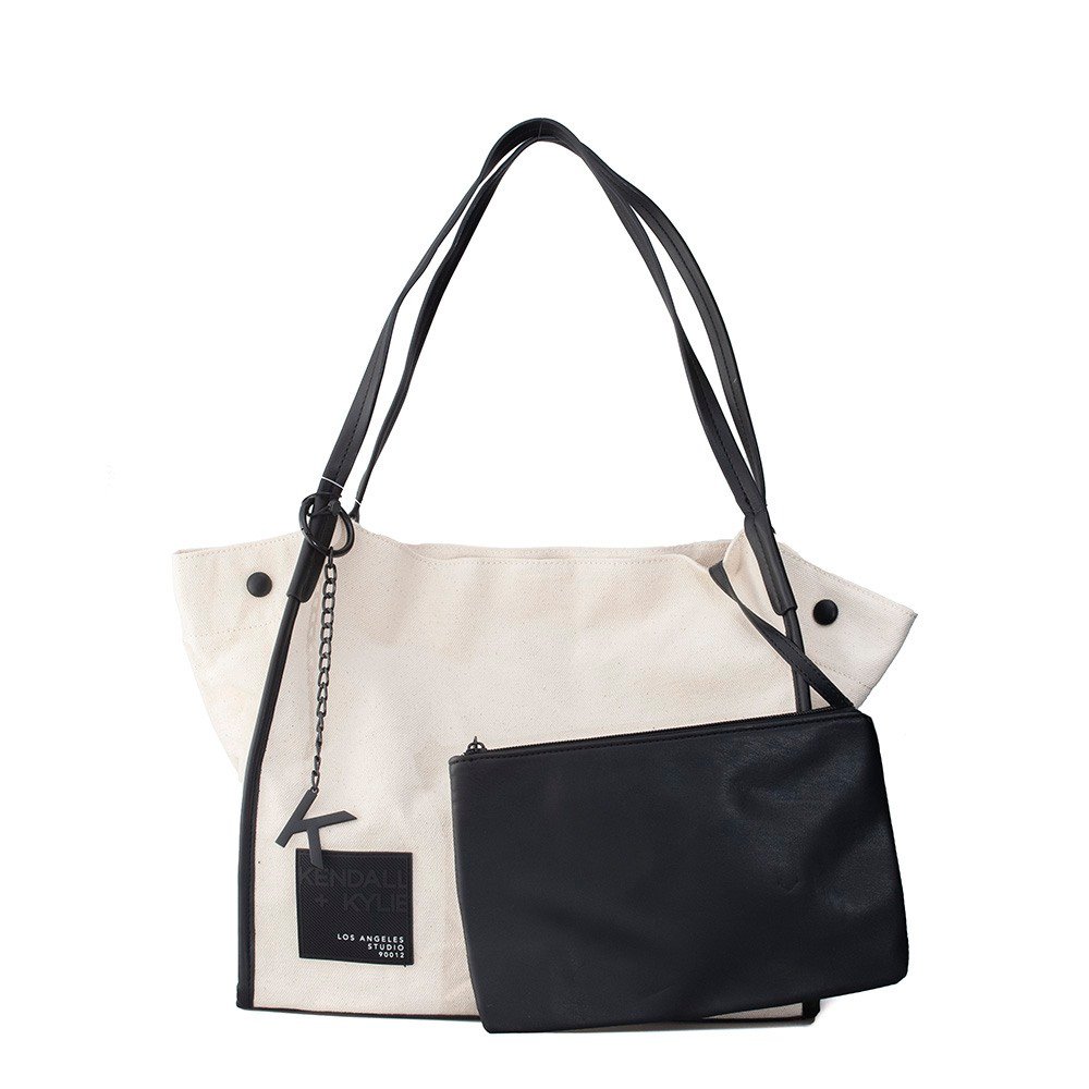 KENDALL + KYLIE BAGS CHRISHELL TOTE BAG RECYCLED NATURAL CANVAS - Image 3