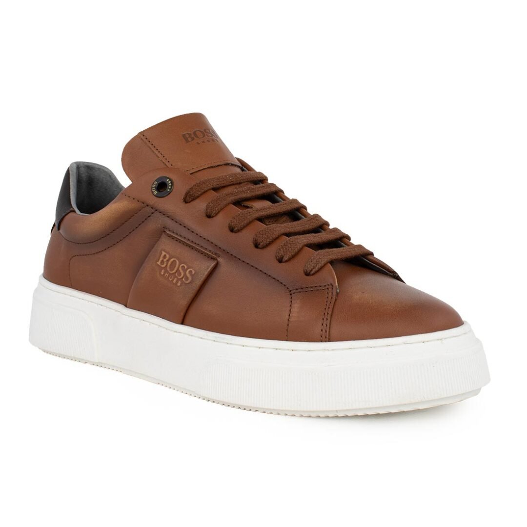 BOSS SHOES ΑΝΔΡΙΚΑ ΔΕΡΜΑΤΙΝΑ SNEAKERS Z521 COGNAC - Image 2