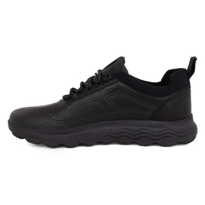 GEOX ΑΝΔΡΙΚΑ ΔΕΡΜΑΤΙΝΑ COMFORT SNEAKERS SPHERICA D ΜΑΥΡΑ - Image 3
