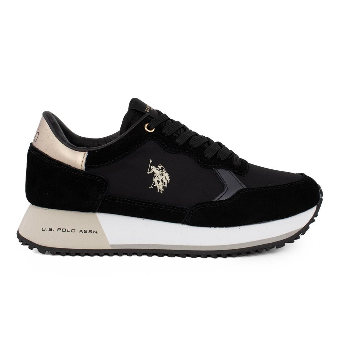 US POLO ΓΥΝΑΙΚΕΙΑ ΔΕΡΜΑΤΙΝΑ SNEAKERS CLEEF004C BLACK
