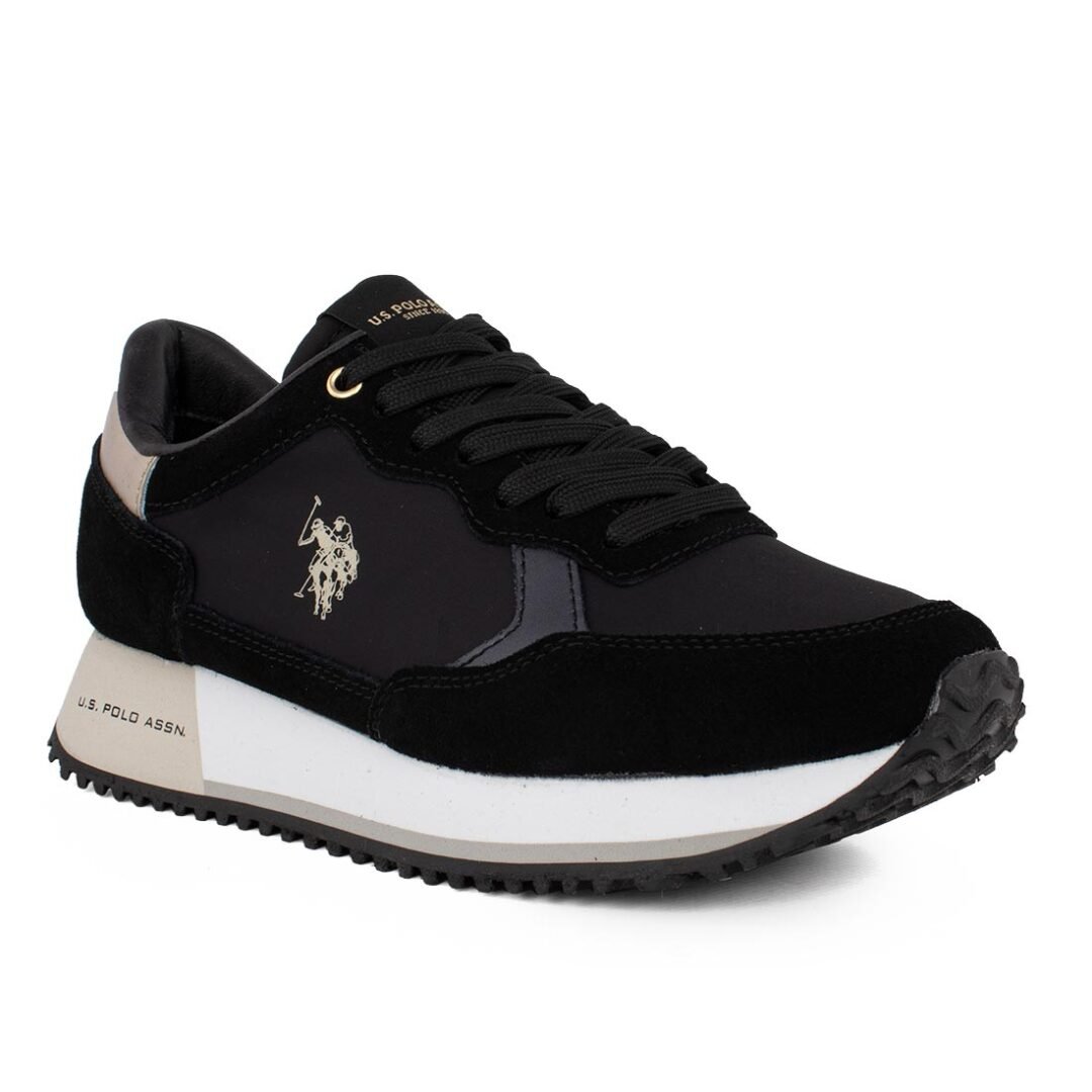 US POLO ΓΥΝΑΙΚΕΙΑ ΔΕΡΜΑΤΙΝΑ SNEAKERS CLEEF004C BLACK - Image 2