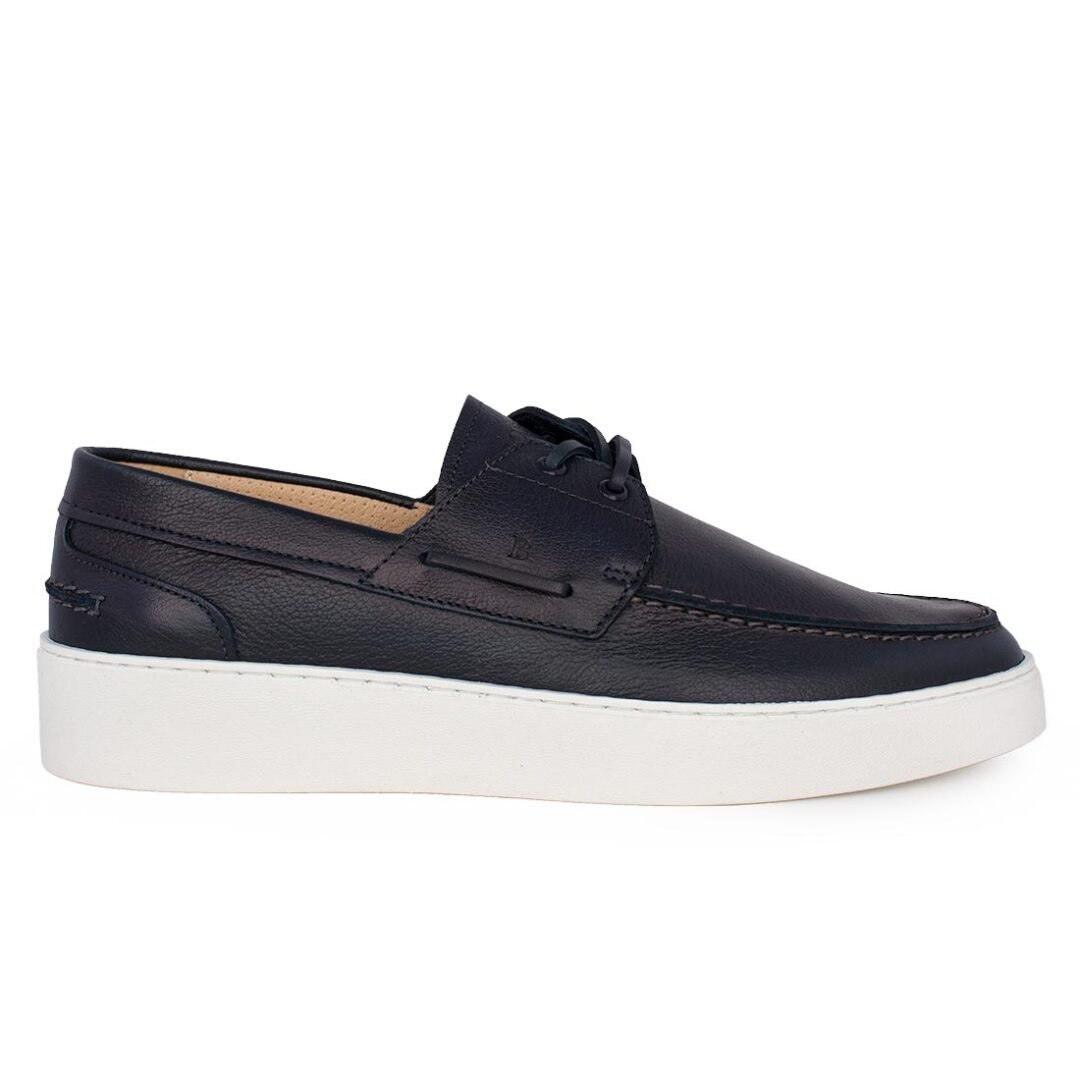 BOSS SHOES ΑΝΔΡΙΚΑ ΔΕΡΜΑΤΙΝΑ BOAT SHOES ZA321 BLUE CONTADOR