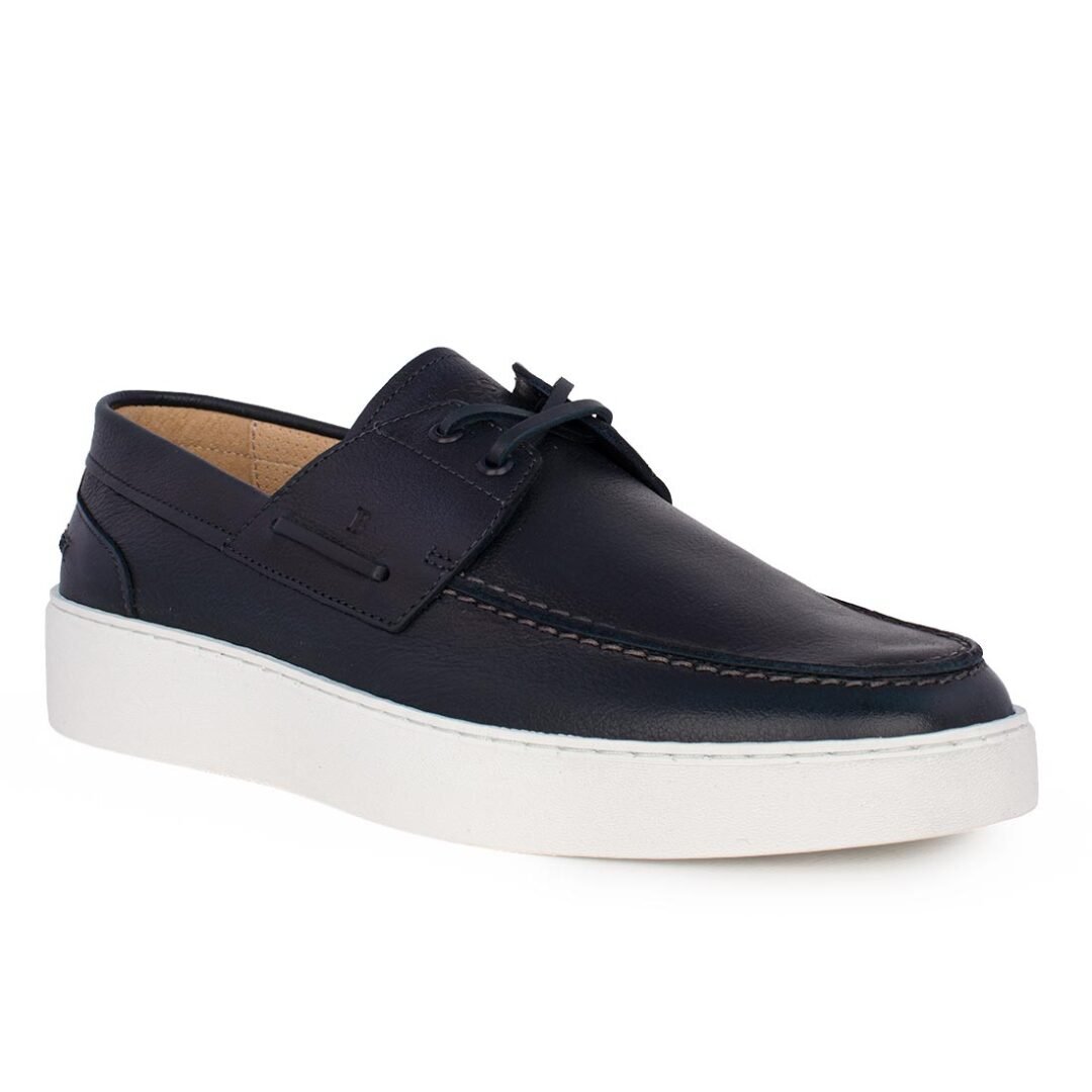 BOSS SHOES ΑΝΔΡΙΚΑ ΔΕΡΜΑΤΙΝΑ BOAT SHOES ZA321 BLUE CONTADOR - Image 2
