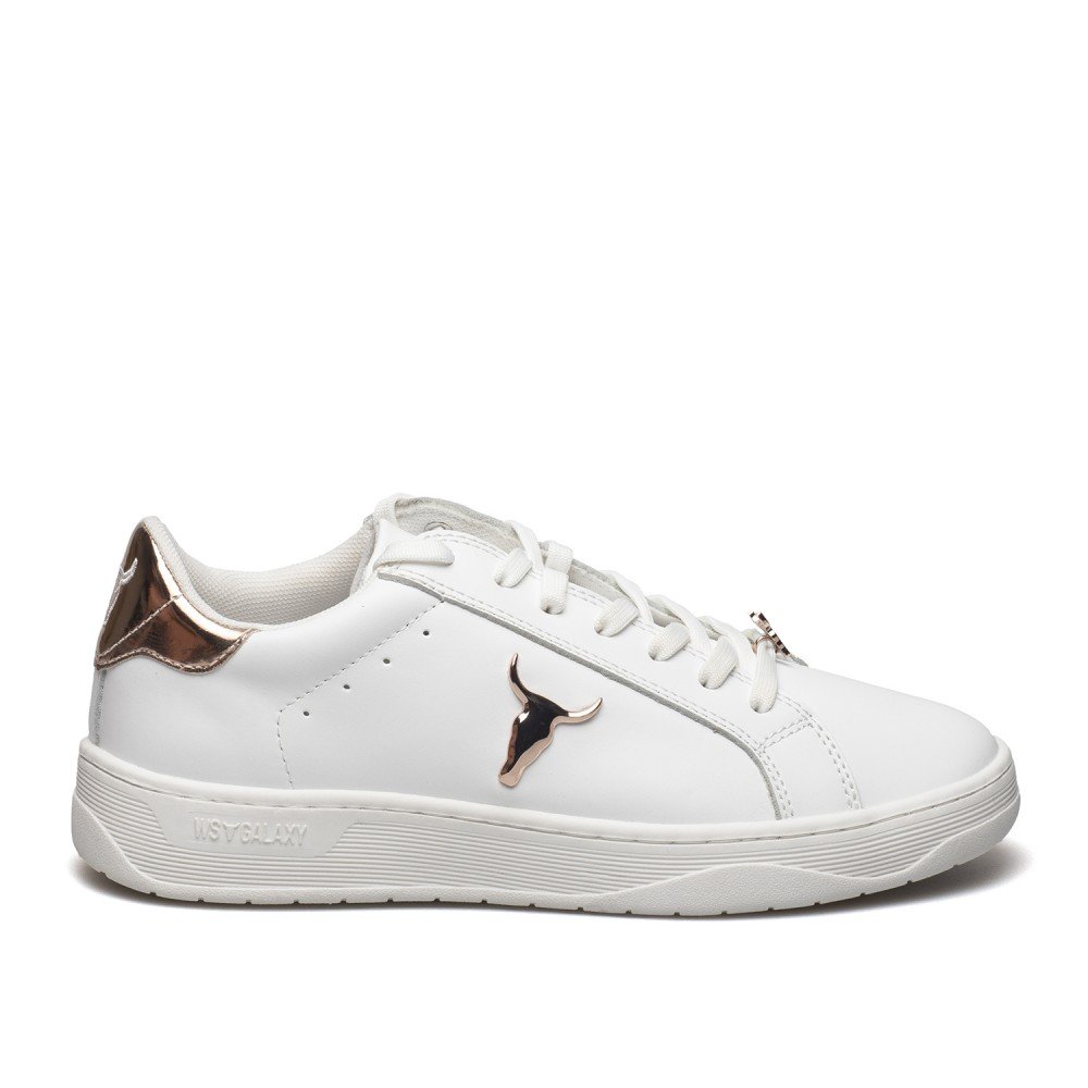WINDSOR SMITH ΓΥΝΑΙΚΕΙΑ ΔΕΡΜΑΤΙΝΑ SNEAKERS GALAXY W ΑΣΠΡΑ