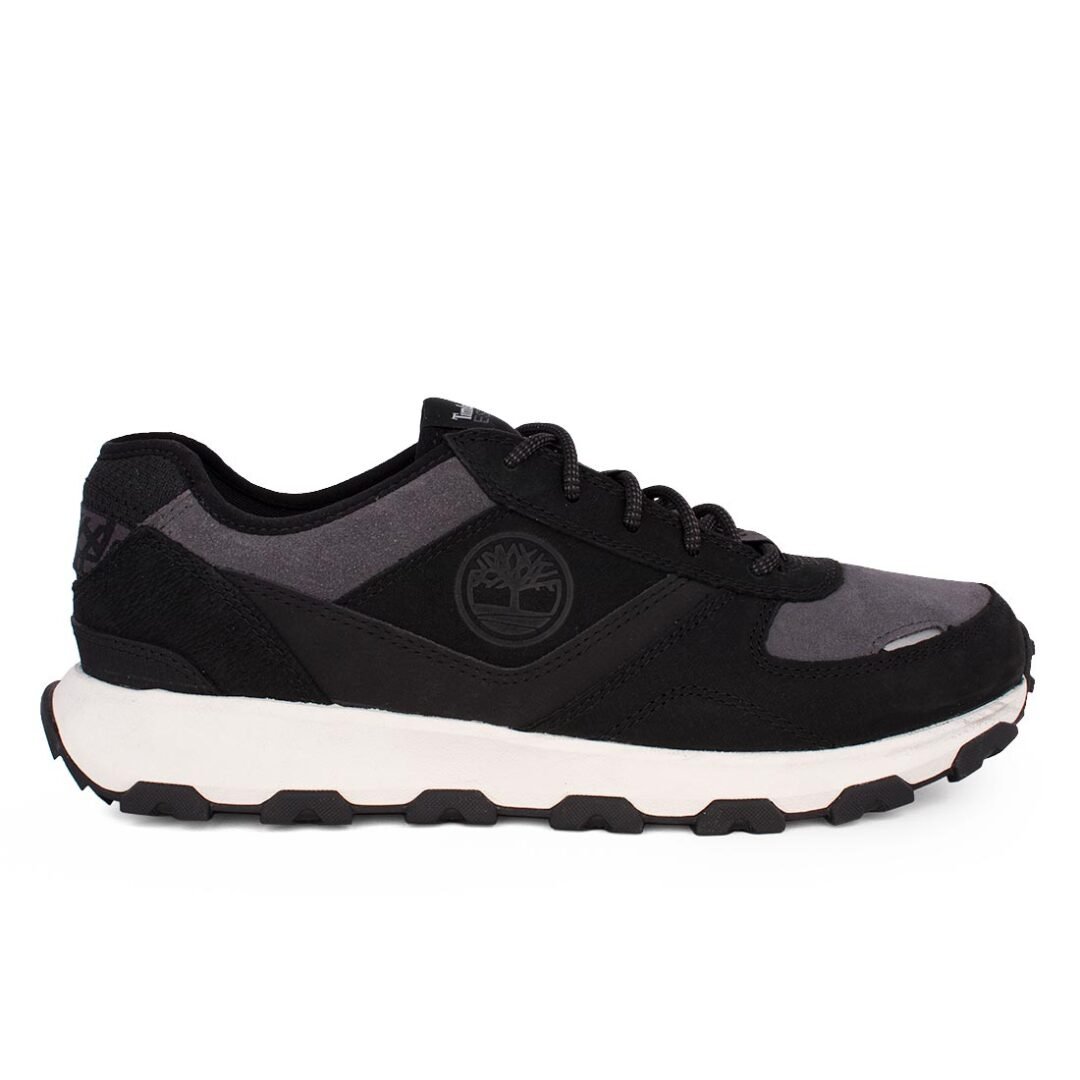 TIMBERLAND ΑΝΔΡΙΚΑ ΔΕΡΜΑΤΙΝΑ SNEAKERS WINSOR PARK LOW LACE UP 0A5WVZ 0151 JET BLACK