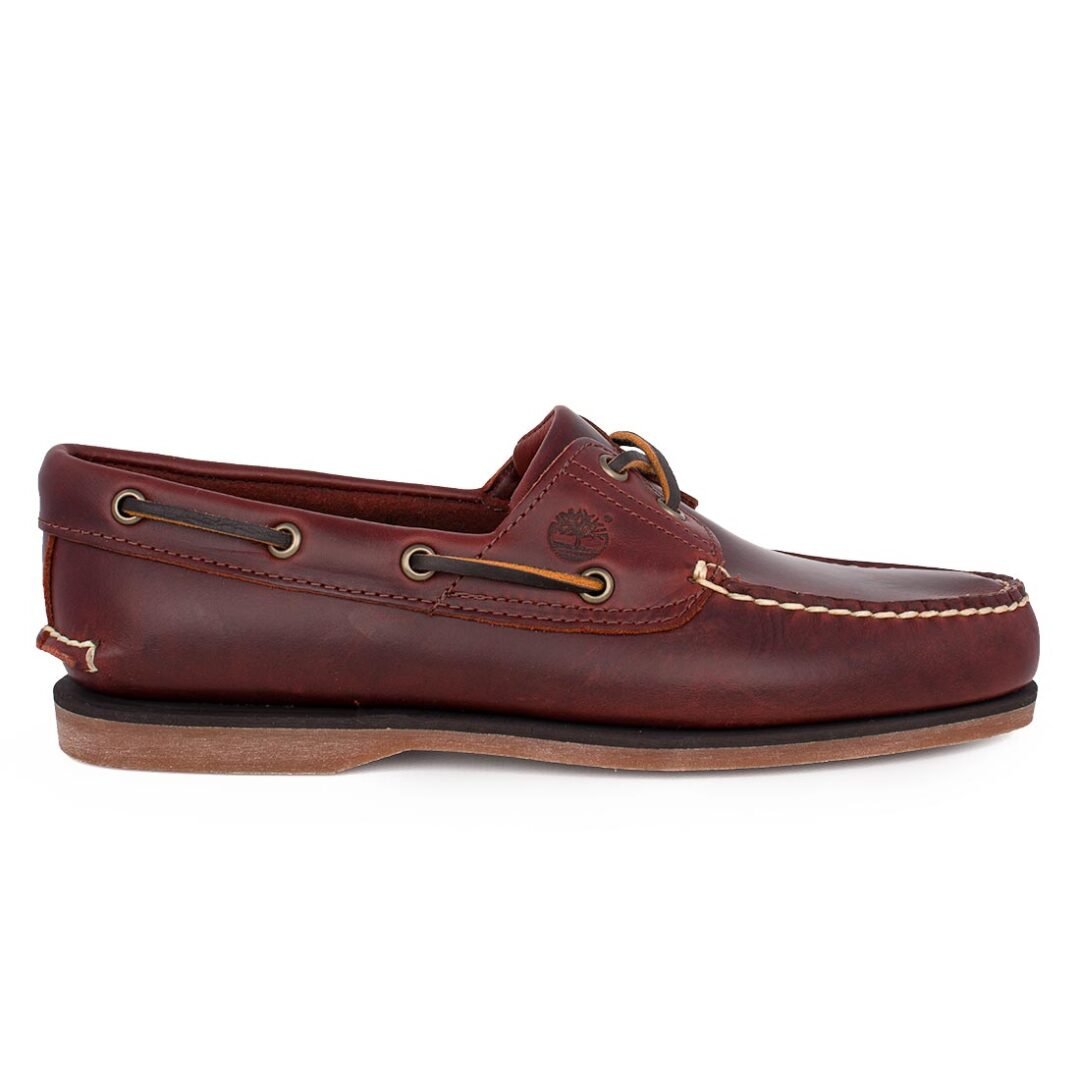 TIMBERLAND ΑΝΔΡΙΚΑ ΔΕΡΜΑΤΙΝΑ BOAT SHOES CLASSIC BOAT 2EYE 025077 214 BROWN/BORDEAUX FULL GRAIN