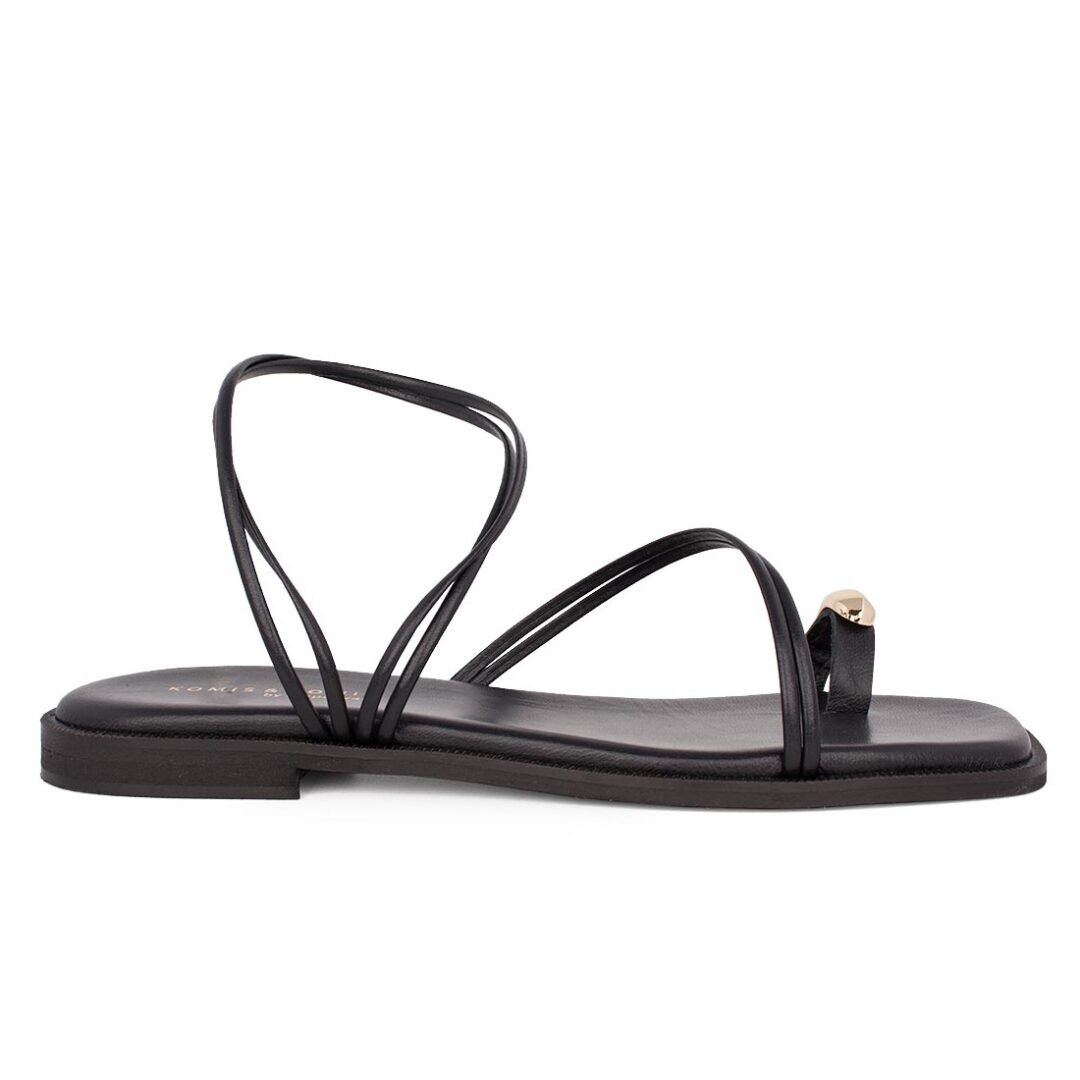 KOMIS & KOMIS ΓΥΝΑΙΚΕΙΑ ΔΕΡΜΑΤΙΝΑ FLAT ΠΕΔΙΛΑ B209 BLACK