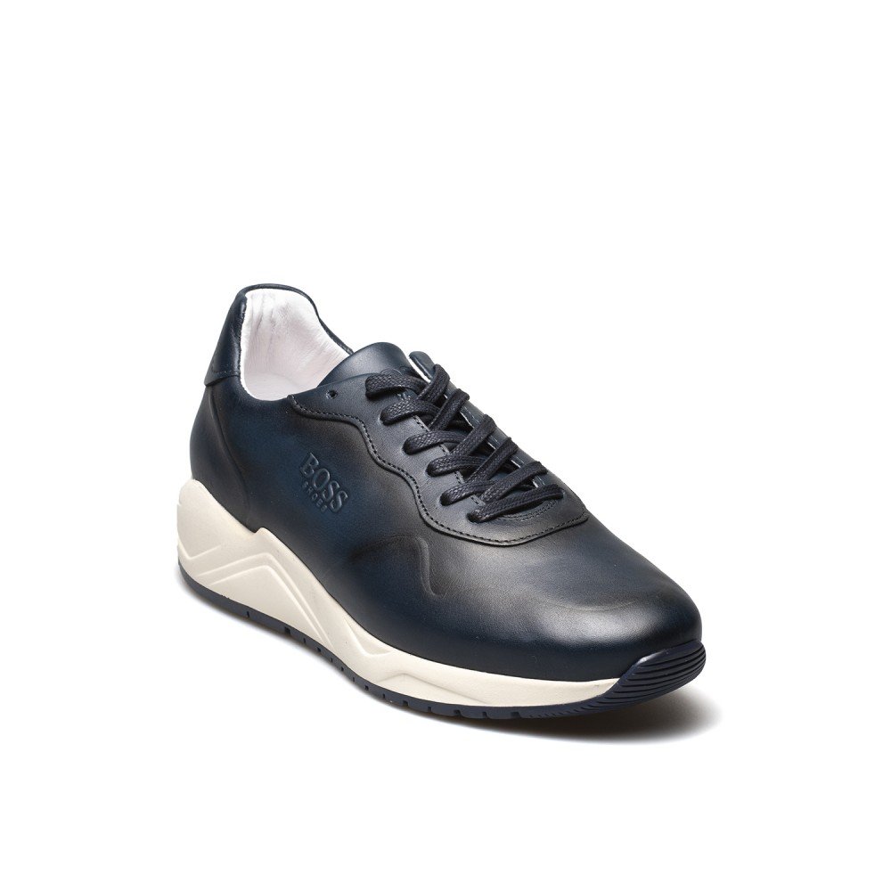 BOSS ΑΝΔΡΙΚΑ ΔΕΡΜΑΤΙΝΑ SNEAKERS NQ191 ΜΠΛΕ - Image 2