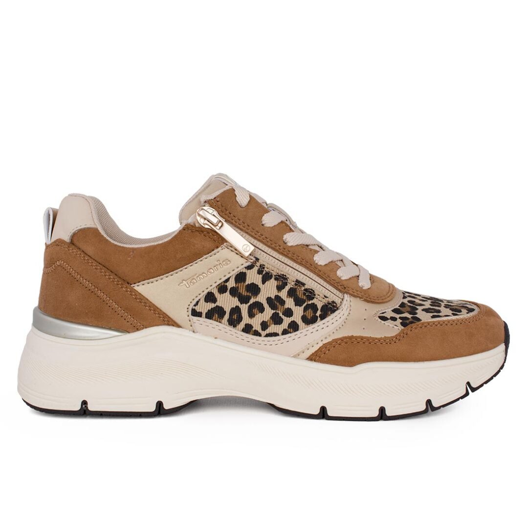 TAMARIS ΓΥΝΑΙΚΕΙΑ ΔΕΡΜΑΤΙΝΑ SNEAKERS 1-23734-42 313 CAMEL COMB