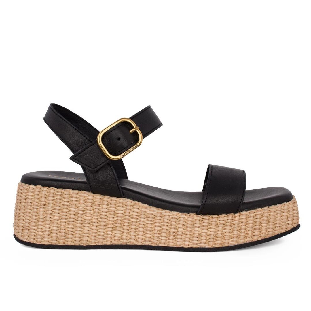 KOMIS & KOMIS ΓΥΝΑΙΚΕΙΑ ΔΕΡΜΑΤΙΝΑ FLATFORM ΠΕΔΙΛΑ B73 BLACK