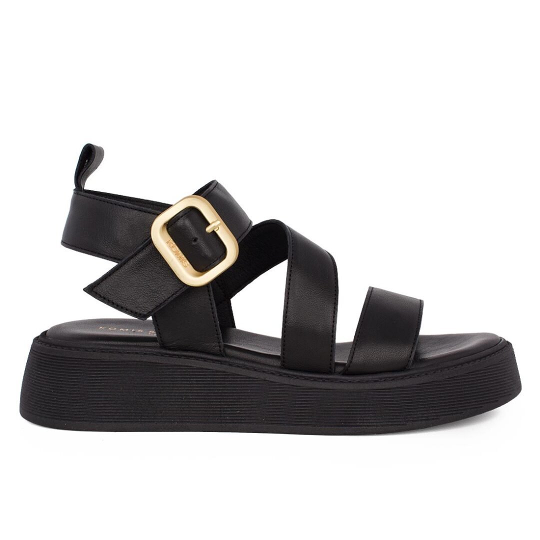 KOMIS & KOMIS ΓΥΝΑΙΚΕΙΑ ΔΕΡΜΑΤΙΝΑ FLATFORM ΠΕΔΙΛΑ B40 BLACK