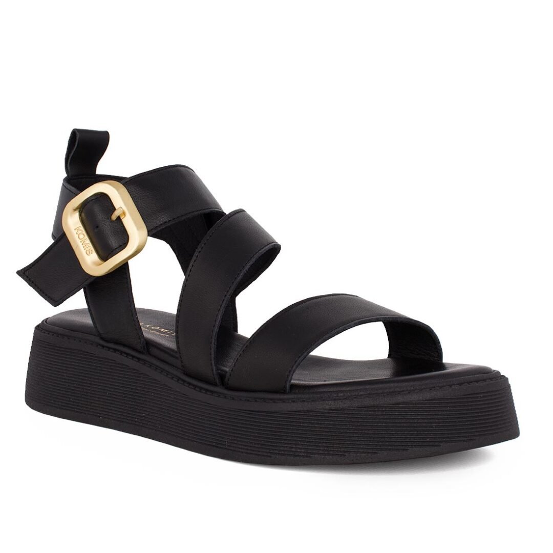 KOMIS & KOMIS ΓΥΝΑΙΚΕΙΑ ΔΕΡΜΑΤΙΝΑ FLATFORM ΠΕΔΙΛΑ B40 BLACK - Image 2