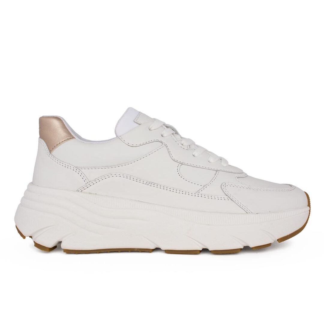 GEOX ΓΥΝΑΙΚΕΙΑ ΔΕΡΜΑΤΙΝΑ SNEAKERS D DIAMANTA B WHITE NAPPA