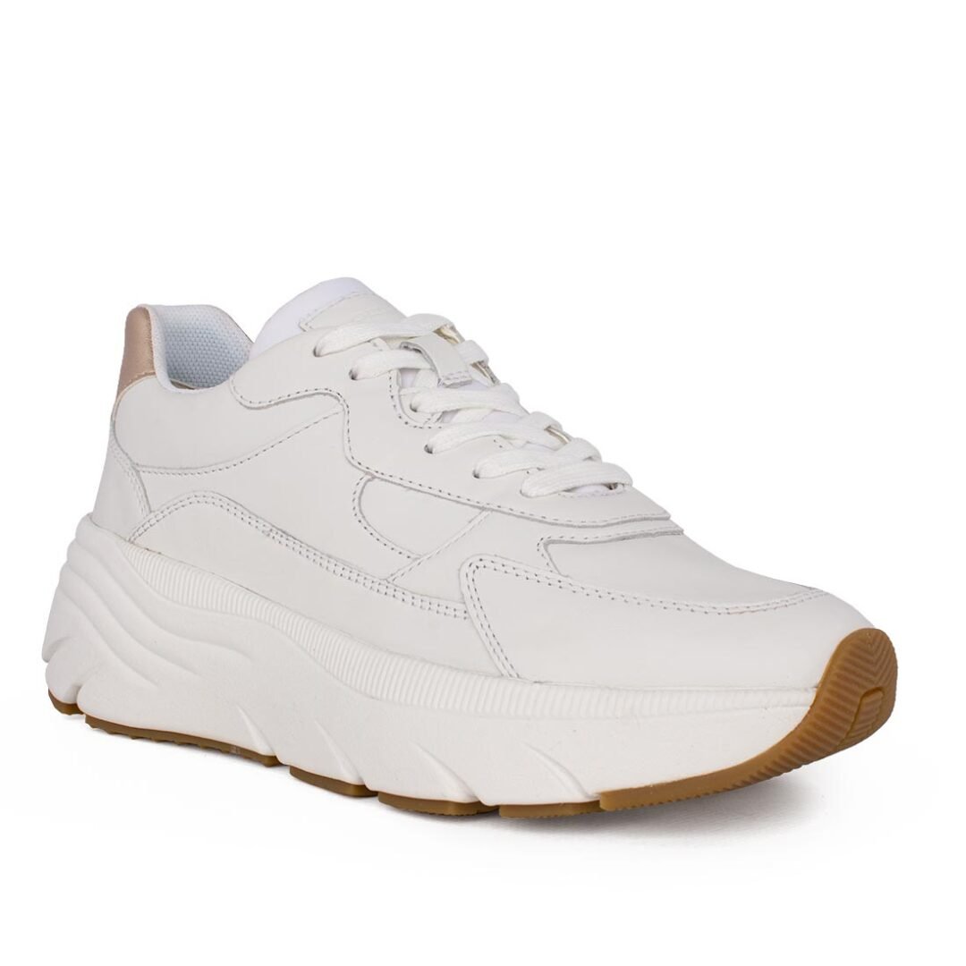 GEOX ΓΥΝΑΙΚΕΙΑ ΔΕΡΜΑΤΙΝΑ SNEAKERS D DIAMANTA B WHITE NAPPA - Image 2