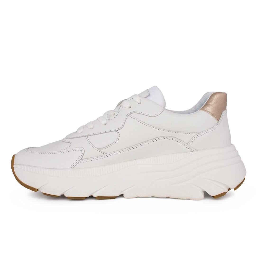 GEOX ΓΥΝΑΙΚΕΙΑ ΔΕΡΜΑΤΙΝΑ SNEAKERS D DIAMANTA B WHITE NAPPA - Image 3