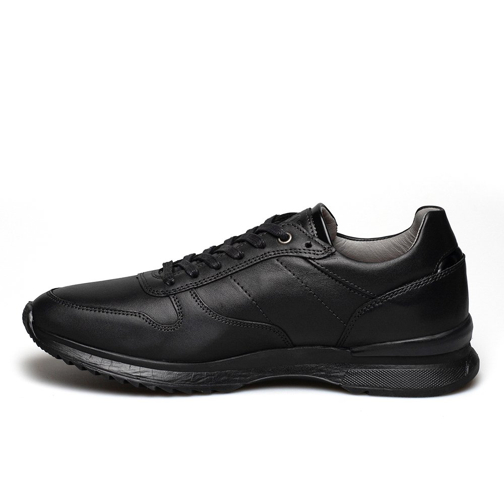 BOSS ΑΝΔΡΙΚΑ ΔΕΡΜΑΤΙΝΑ SNEAKERS P1402 ΜΑΥΡΑ - Image 3