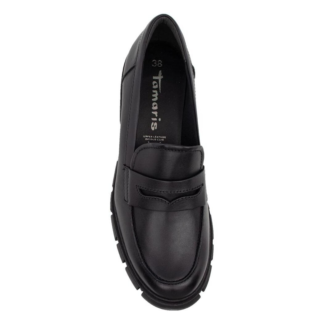 TAMARIS ΓΥΝΑΙΚΕΙΑ ΔΕΡΜΑΤΙΝΑ LOAFERS 1-24439-41 003 BLACK - Image 5