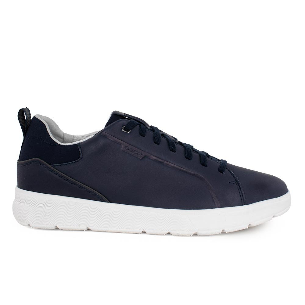 GEOX ΑΝΔΡΙΚΑ ΔΕΡΜΑΤΙΝΑ COMFORT SNEAKERS SPHERICA EC4 B ΜΠΛΕ