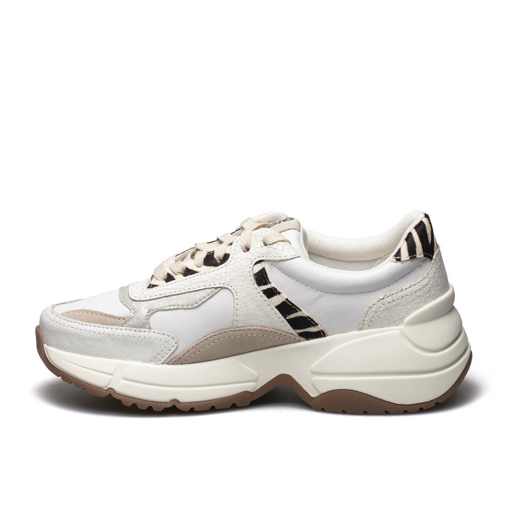 GIOSEPPO ΓΥΝΑΙΚΕΙΑ ΔΕΡΜΑΤΙΝΑ SNEAKERS MELLE ΑΣΠΡΟ/ZEBRA - Image 3