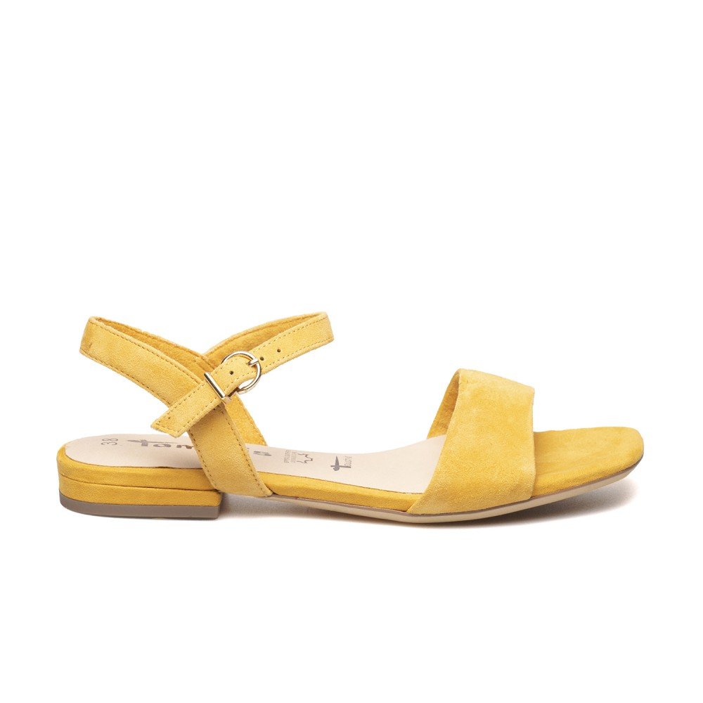 TAMARIS ΓΥΝΑΙΚΕΙΑ SUEDE FLAT ΣΑΝΔΑΛΙΑ 1-28100-24 627 ΚΙΤΡΙΝΑ