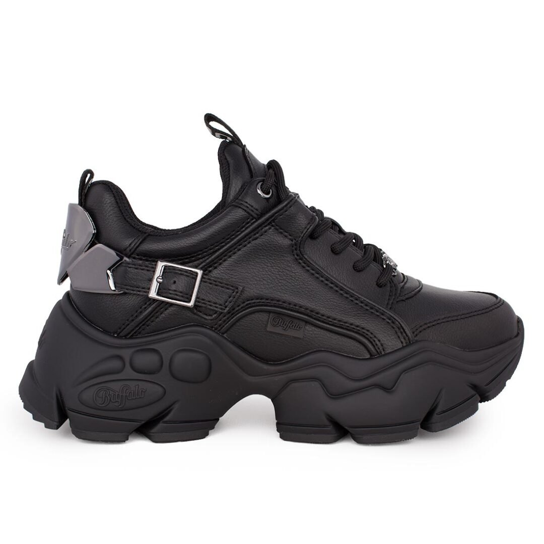 BUFFALO ΓΥΝΑΙΚΕΙΑ SNEAKERS BINARY HALO BLACK VEGAN NAPPA