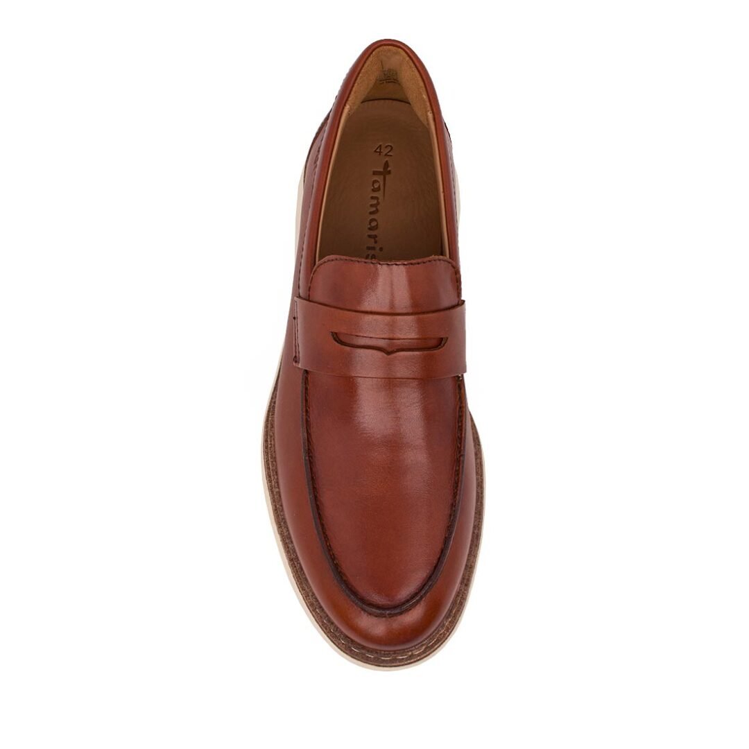 TAMARIS MEN ΑΝΔΡΙΚΑ ΔΕΡΜΑΤΙΝΑ LOAFERS 1-14201-42 305 COGNAC - Image 5