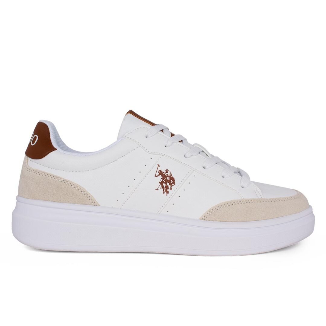 US POLO ΑΝΔΡΙΚΑ SNEAKERS CODY003 WHITE/CUOIO