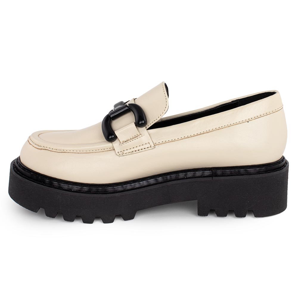 MAKIS KOTRIS ΓΥΝΑΙΚΕΙΑ ΔΕΡΜΑΤΙΝΑ LOAFERS 18-310 OFF-WHITE - Image 3
