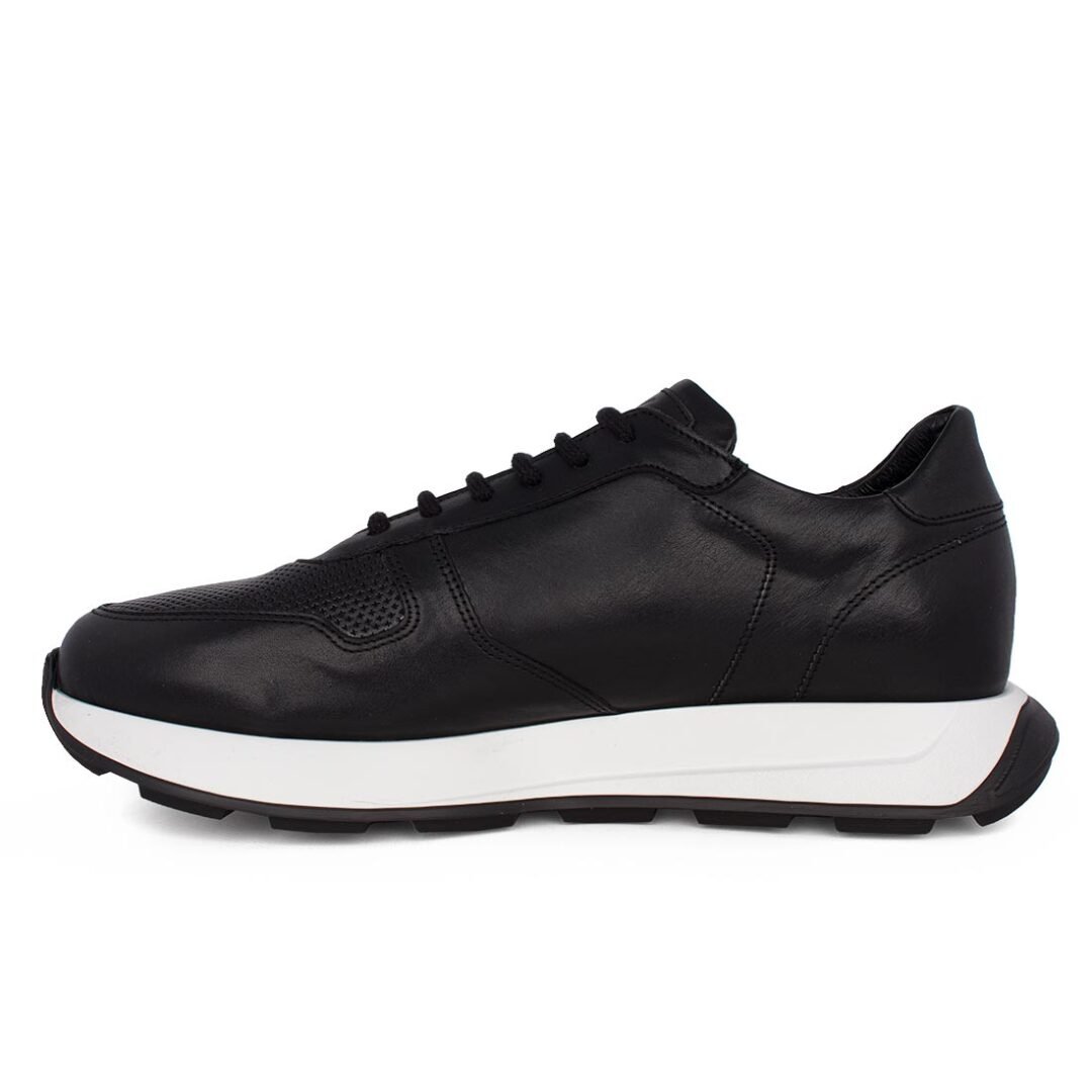 KRICKET ΑΝΔΡΙΚΑ ΔΕΡΜΑΤΙΝΑ EXTRALIGHT SNEAKERS 24K-3023-4 BLACK - Image 3