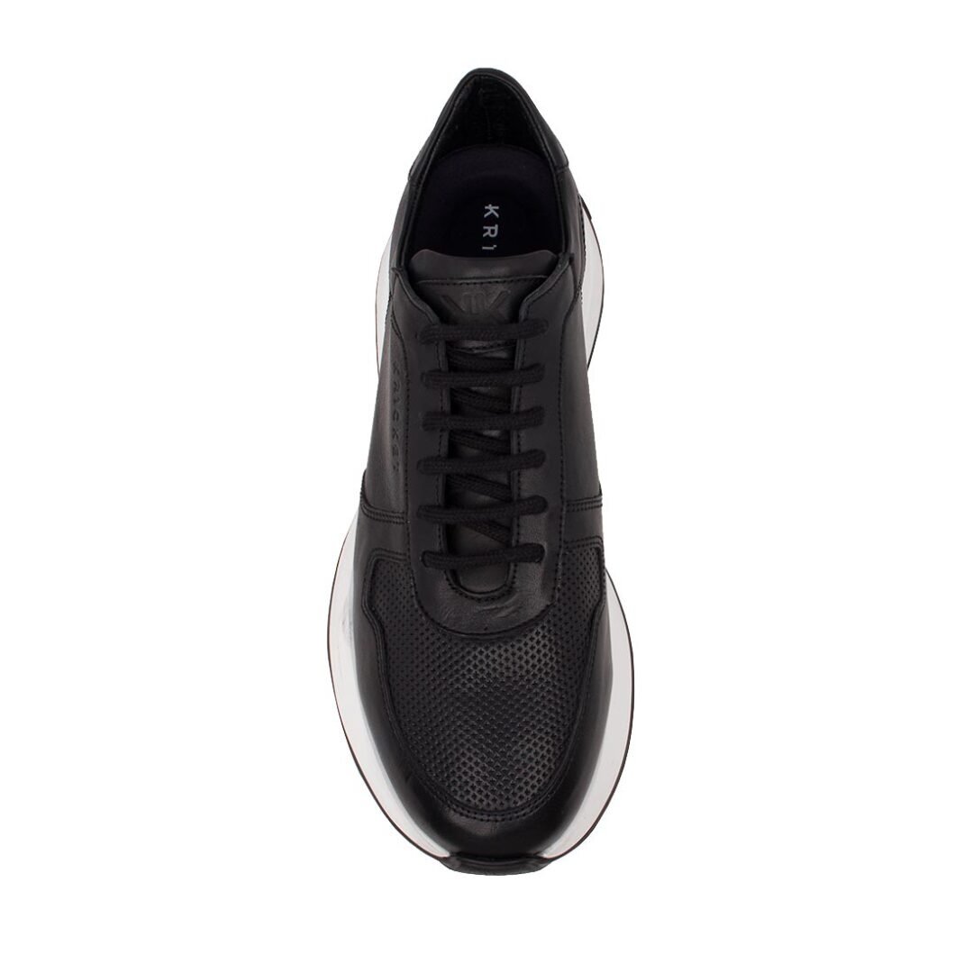 KRICKET ΑΝΔΡΙΚΑ ΔΕΡΜΑΤΙΝΑ EXTRALIGHT SNEAKERS 24K-3023-4 BLACK - Image 5