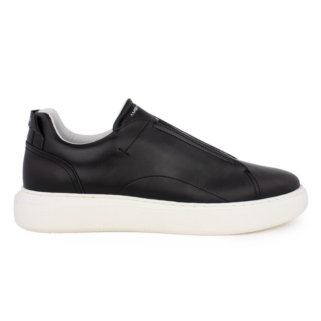 AMBITIOUS ΑΝΔΡΙΚΑ ΔΕΡΜΑΤΙΝΑ XLight SNEAKERS 10441A-4848A BLACK