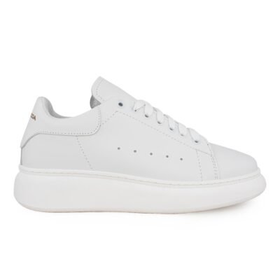 PERLAMODA ΑΝΔΡΙΚΑ ΔΕΡΜΑΤΙΝΑ SNEAKERS REY1K TOTAL WHITE