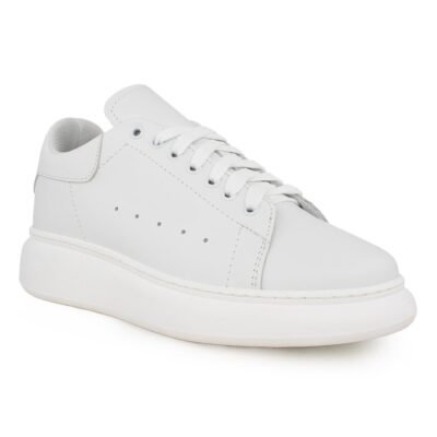 PERLAMODA ΑΝΔΡΙΚΑ ΔΕΡΜΑΤΙΝΑ SNEAKERS REY1K TOTAL WHITE - Image 2